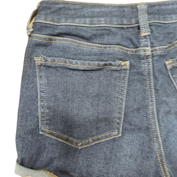 So Jean Shorts Juniors 9 W29 Dark Wash Blue Denim Rolled Cuff Cotton Blend - Picture 6 of 8